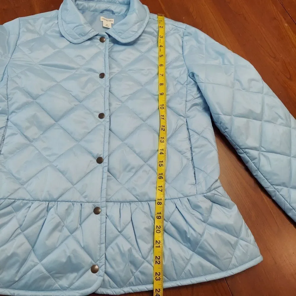 Crew Cuts Light Blue Quilted Peplum Barn Jacket Sz XL